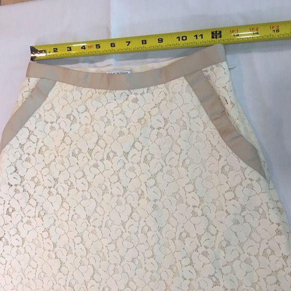 ISAAC MIZRAHI For Target Sz 2 A-Line Tan Cream Eyelet Floral Skirt W/ Pockets - Picture 11 of 12